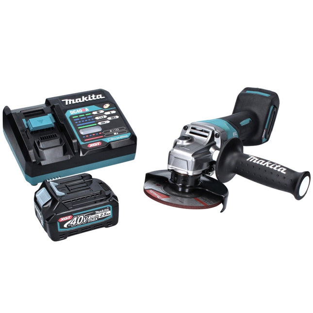 Makita GA 016 GD1 Akumulatorowa szlifierka kątowa 40 V maks. 125 mm bezszczotkowa XGT + 1x akumulator 2,5 Ah + ładowarka