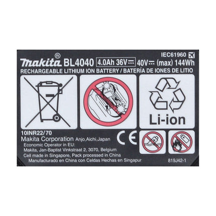 Zestaw Makita Power Source Kit 40 V max. z 2x akumulatorem BL 4040 4,0 Ah XGT ( 2x 191B26-6 ) + szybka ładowarka DC 40 RA XGT LXT ( 191E07-8 )