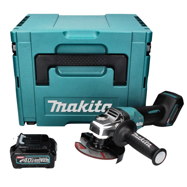 Makita GA 016 GD101 Akku Winkelschleifer 40 V max. 125 mm Brushless  XGT + 1x Akku 2,5 Ah + Makpac - ohne Ladegerät