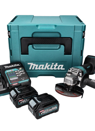 Makita GA 016 GD201 Akku Winkelschleifer 40 V max. 125 mm Brushless  XGT + 2x Akku 2,5 Ah + Ladegerät + Makpac