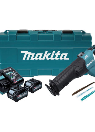 Sierra alternativa a batería Makita JR 001 GD201 40 V máx. Sierra sable sin escobillas XGT + 2x baterías 2,5 Ah + cargador + estuche