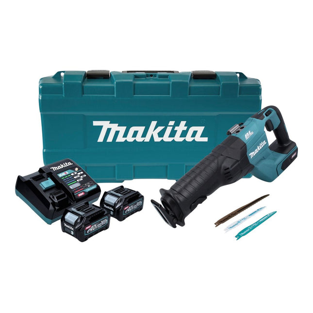 Makita JR 001 GD201 Akumulatorowa pilarka szablasta 40 V max. bezszczotkowa pilarka szablasta XGT + 2x akumulator 2,5 Ah + ładowarka + walizka