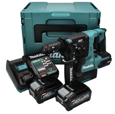 Makita HR 004 GM201 Akku Kombihammer 40 V max. 2,8 J SDS plus XGT Brushless + 2x Akku 4,0 Ah + Ladegerät + Makpac