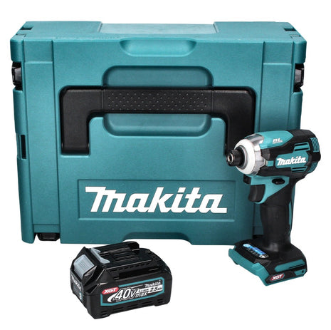 Makita TD 001 GD101 Llave de impacto inalámbrica 40 V 220 Nm 1/4" XGT Brushless + 1x batería 2,5 Ah + Makpac - sin cargador