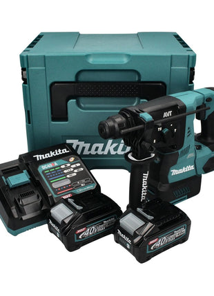 Makita HR 003 GM201 Perforateur burineur sans fil 40 V max. 2,8 J SDS + 2x Batteries 4,0 Ah + Chargeur + Coffret Makpac