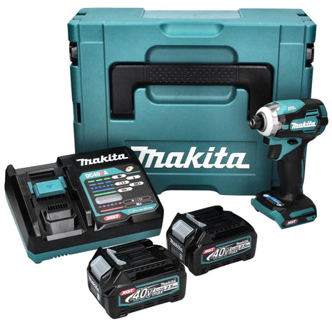 Makita TD 001 GD201 llave de impacto inalámbrica 40 V 220 Nm 1/4" XGT Brushless + 2x batería 2,5 Ah + Makpac + cargador