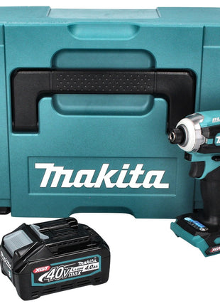 Makita TD 001 GM101 Llave de impacto inalámbrica 40 V 220 Nm 1/4" XGT Brushless + 1x batería 4,0 Ah + Makpac - sin cargador