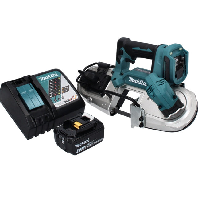 Makita DPB 183 RF1 akumulatorowa piła taśmowa 18 V 66 mm bezszczotkowa + 1x akumulator 3,0 Ah + ładowarka