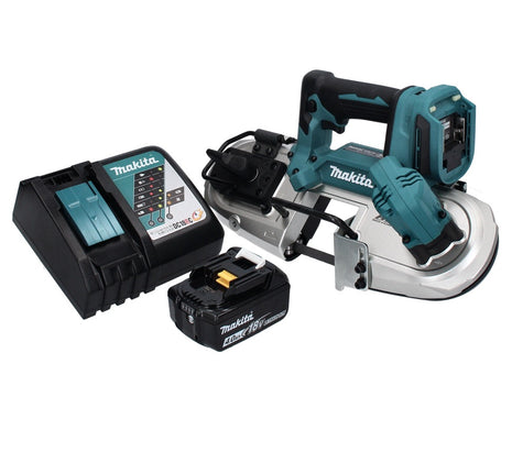 Sierra de cinta a batería Makita DPB 183 RM1 18 V 66 mm sin escobillas + 1x batería 4,0 Ah + cargador