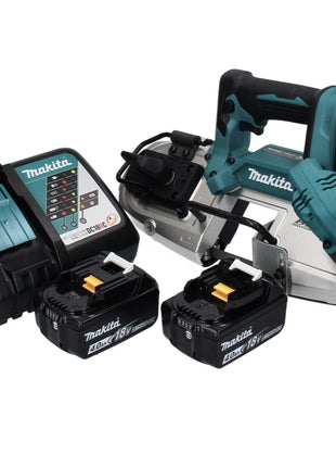 Makita DPB 183 RM Scie à ruban sans fil 18 V 66 mm brushless + 2x Batteries 4.0 Ah + Chargeur