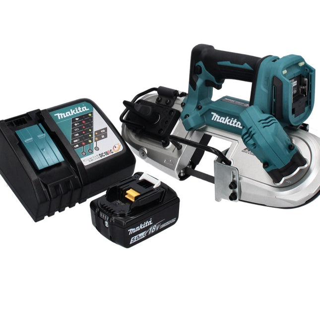 Makita DPB 183 RT1 akumulatorowa piła taśmowa 18 V 66 mm bezszczotkowa + 1x akumulator 5,0 Ah + ładowarka