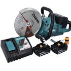 Makita DCE 090 RT2X1 Akku Trennschleifer 36 V ( 2x 18 V ) 230 mm Brushless + 2x Akku 5,0 Ah + Ladegerät