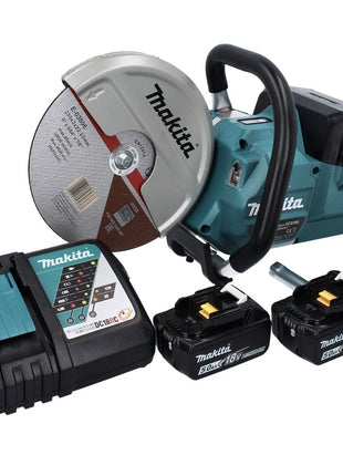 Makita DCE 090 RT2X1 amoladora de corte a batería 36 V (2x 18 V) 230 mm sin escobillas + 2x batería 5,0 Ah + cargador