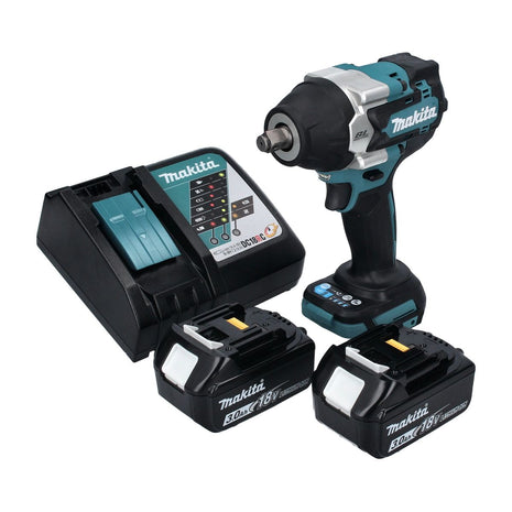 Makita DTW 700 RF Akku Schlagschrauber 18 V 700 Nm 1/2" XPT Brushless + 2x Akku 3,0 Ah + Ladegerät