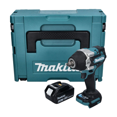 Makita DTW 700 T1J akumulatorowy klucz udarowy 18 V 700 Nm 1/2" XPT bezszczotkowy + 1x akumulator 5,0 Ah + Makpac - bez ładowarki