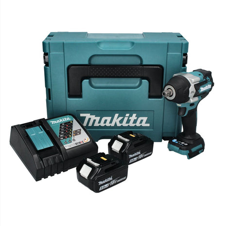 Makita DTW 701 RTJ Atornillador de impacto inalámbrico 18 V 700 Nm 1/2" XPT Brushless + 2x batería 5,0 Ah + cargador + Makpac