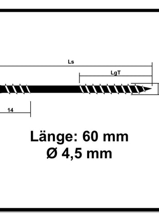 SPAX Fassadenschraube 4,5 x 60 mm 200 Stk. Edelstahl A2 ( 2x 25470004506022 ) Fixiergewinde Mini Linsensenkkopf T-STAR Plus Torx T20 CUT