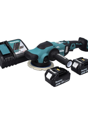 Makita DPO 600 RF Akku Exzenterpolierer 18 V 150 mm XPT Brushless + 2x Akku 3,0 Ah + Ladegerät