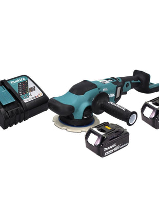 Makita DPO 600 RM Akku Exzenterpolierer 18 V 150 mm XPT Brushless + 2x Akku 4,0 Ah + Ladegerät