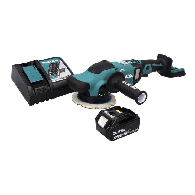 Makita DPO 600 RG1 akumulatorowa polerka mimośrodowa 18 V 150 mm XPT bezszczotkowa + 1x akumulator 6,0 Ah + ładowarka