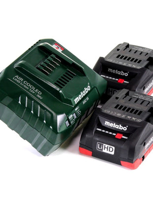 Metabo BH 18 LTX BL 16 Akku Bohrhammer 18 V 1,3 J SDS-plus Brushless + 2x Akku 4,0 Ah + Ladegerät + Bohrer und Meißel Set 11 tlg. PGM zertifiziert + MetaBOX