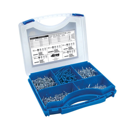 KREG Jig K5MS-EUR-SYS Master System Set Tischler Komplettset + Bohrschablone K5 + Sockel + Klemmzange + 675 tlg. Schrauben Set + Systainer