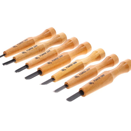 Shogun CHOKOKUTO Power Grip Holz Schnitzmesser Kerbschnitzsatz / Zierschnitzsatz 7 tlg. Set ( PG-7 ) - Made in Japan - Toolbrothers