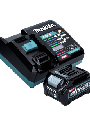 Amoladora angular a batería Makita GA 016 GD101 40 V máx. 125 mm sin escobillas XGT + 1x batería 2,5 Ah + cargador + campana de aspiración + Makpac