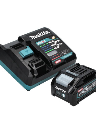 Amoladora angular a batería Makita GA 016 GM101 40 V máx. 125 mm sin escobillas XGT + 1x batería 4,0 Ah + cargador + campana de aspiración + Makpac