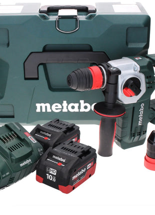 Metabo KHA 18 LTX BL 24 Martillo combinado a batería Quick 18 V 2,2 J SDS-plus sin escobillas (600211840) + 2x baterías 10,0 Ah + cargador + MetaLoc