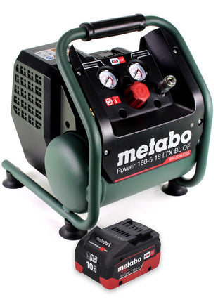 Metabo Power 160-5 18 LTX BL OF compresor de batería 18 V 8,0 bar sin escobillas + 1x batería 10,0 Ah - sin cargador