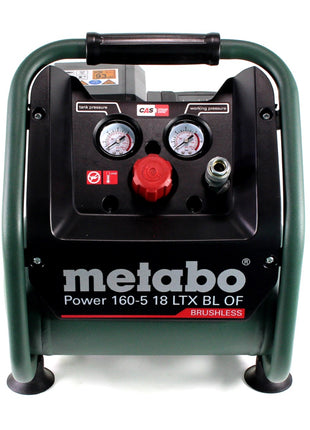 Metabo Power 160-5 18 LTX BL OF Kompresor akumulatorowy 18 V 8,0 bar bezszczotkowy + 1x akumulator 10,0 Ah + ładowarka