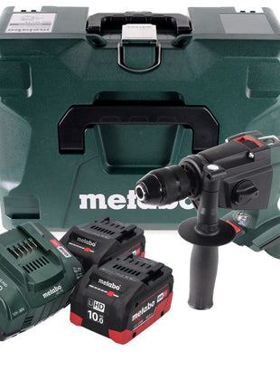 Metabo SBE 18 LTX Akku Schlagbohrmaschine 18 V 24 Nm ( 600845840 ) + 2x 10,0 Ah Akku + Ladegerät + MetaLoc