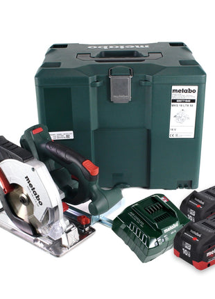 Metabo MKS 18 LTX 58 Scie circulaire à main sans fil 18 V 165 mm + 2x Batteries 10,0 Ah + Chargeur + Coffret MetaLoc