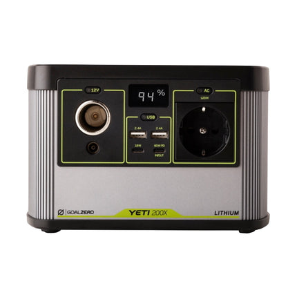Goal Zero Yeti 200X Portable Power Station - 230 V 13 Ah + Boulder 50 Solarpanel 22 V 50 W 3,5 A + 4,5 Meter Verlängerungskabel + Boulder Montagekit