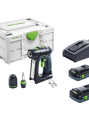 Festool C 18 HPC 4,0 l-Plus Akku Bohrschrauber 18 V 45 Nm Brushless ( 576435 ) + 2x Akku 4,0 Ah + Ladegerät + systainer - Toolbrothers