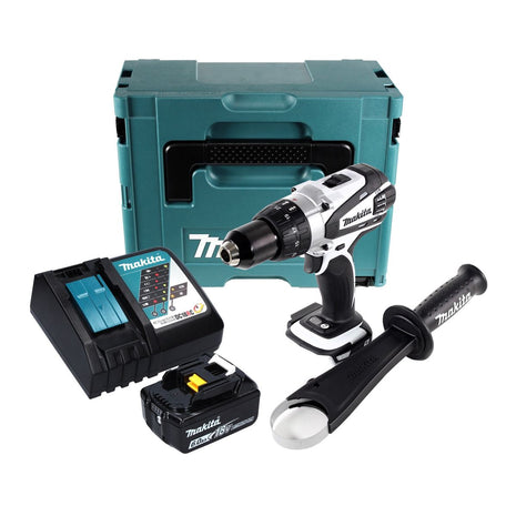 Makita DDF 458 RG1J W perceuse-visseuse sans fil 18 V 91 Nm blanc + 1x batterie 6,0 Ah + chargeur + Makpac