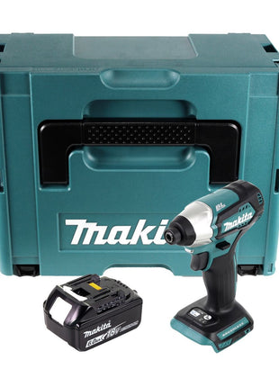 Makita DTD 155 G1J llave de impacto inalámbrica 18 V 140 Nm 1/4" sin escobillas + 1x batería 6,0 Ah + Makpac - sin cargador