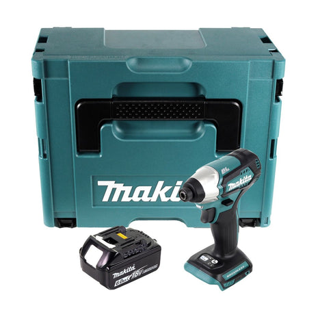 Makita DTD 155 G1J llave de impacto inalámbrica 18 V 140 Nm 1/4" sin escobillas + 1x batería 6,0 Ah + Makpac - sin cargador