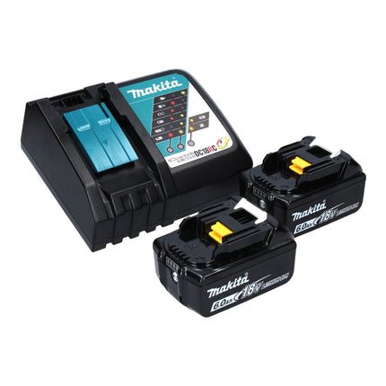 Makita DGA 458 RGJ Akku Winkelschleifer 18 V 115 mm Brushless + 2x Akku 6,0 Ah + Ladegerät + Makpac