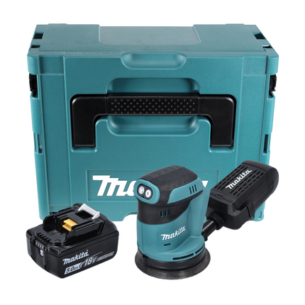 Makita DBO 180 T1J Akku Exzenterschleifer 18 V 125 mm + 1x Akku 5,0 Ah + Makpac - ohne Ladegerät - Toolbrothers