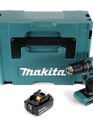 Makita DHP 483 T1J Perceuse-visseuse à percussion sans fil 18 V 40 Nm + 1x Batterie 5.0 Ah + Coffret Makpac - sans chargeur