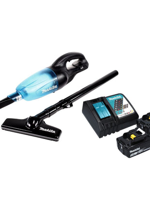 Makita DCL 180 RT B aspirador de batería 18 V negro + 2x baterías 5,0 Ah + cargador