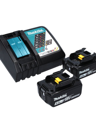 Makita DCL 180 RT B aspirador de batería 18 V negro + 2x baterías 5,0 Ah + cargador