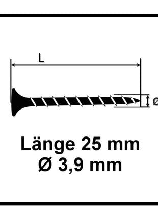 SPAX GIX-B Schnellbauschrauben 3,9 x 25 mm 5000 Stk ( 5x 1891170390256 ) Vollgewinde Trompetenkopf Nadelspitze Kreuzschlitz H2