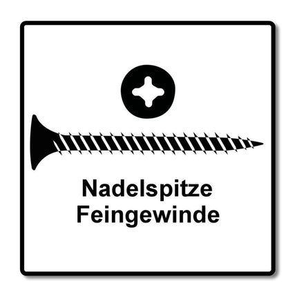 SPAX GIX-A Schnellbauschrauben 3,9 x 25 mm 5000 Stk ( 5x 1091170390256 ) Vollgewinde Trompetenkopf Kreuzschlitz H2 Nadelspitze Phosphatiert