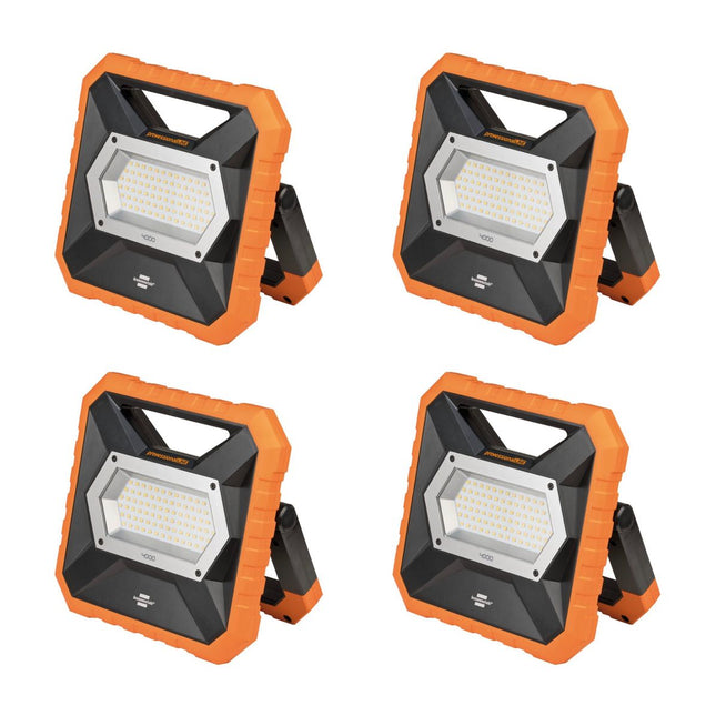 Brennenstuhl professionalLINE Set 4x X 4000 MA Mobiler Akku LED Strahler 11,1 V 5,4 Ah ( 4x 9171320401 ) 3800 Lumen IP55 40 Watt