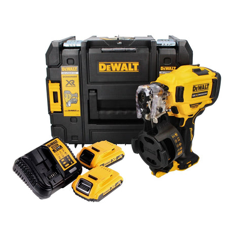 Cloueur à bobine DeWalt DCN 45 RND2 18 V 19 - 44 mm sans balais + 2x batterie 2,0 Ah + chargeur + TSTAK