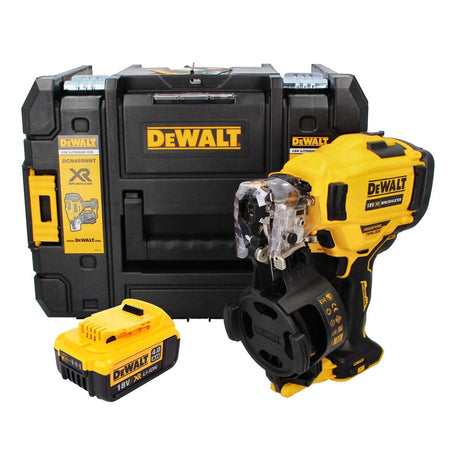 Cloueur à bobine DeWalt DCN 45 RNNT 18 V 19 - 44 mm sans balais + 1x batterie 4,0 Ah + TSTAK - sans chargeur