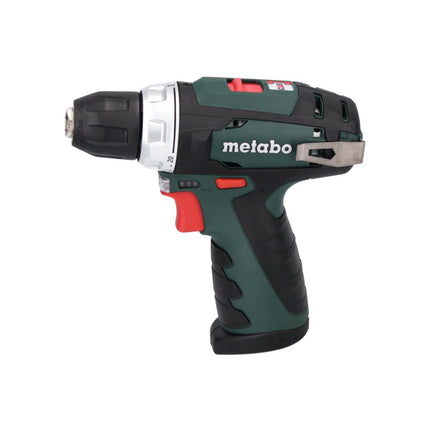 Metabo PowerMaxx BS Basic Set akumulatorowa wiertarko-wkrętarka 10,8 V 34 Nm ( 600080880 ) + 2x akumulator 2,0 Ah + ładowarka + 64-częściowy zestaw wierteł + 1x maska FFP2 + walizka